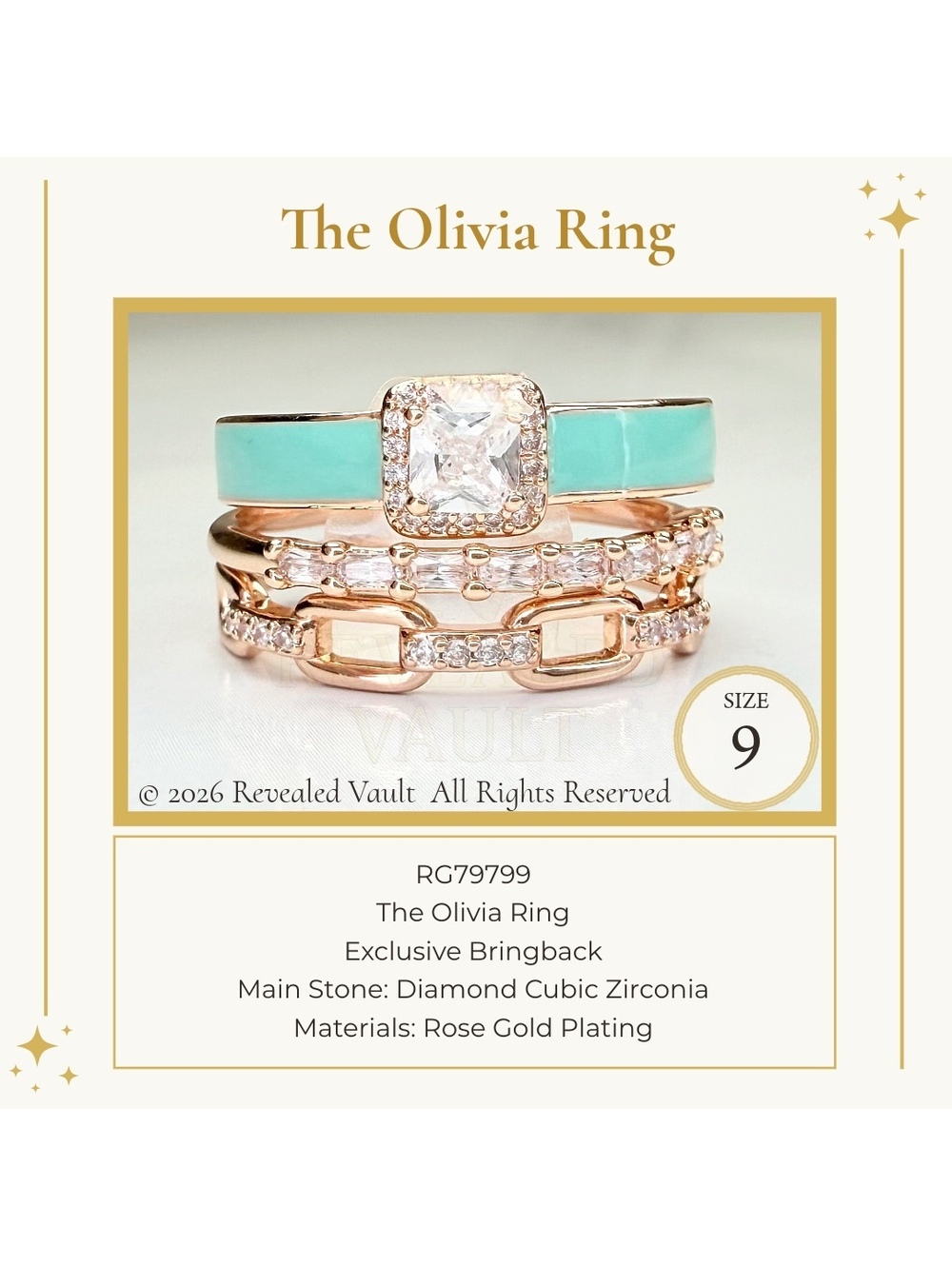 The Olivia Ring - Size 9 - OG
